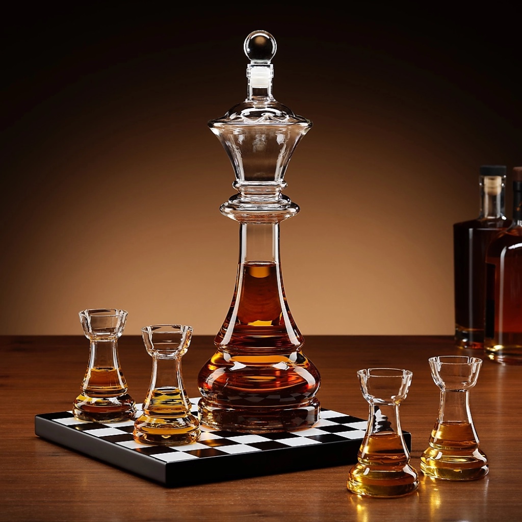 Chess Decanter And Shot Glasses Set - Thumbnail 2