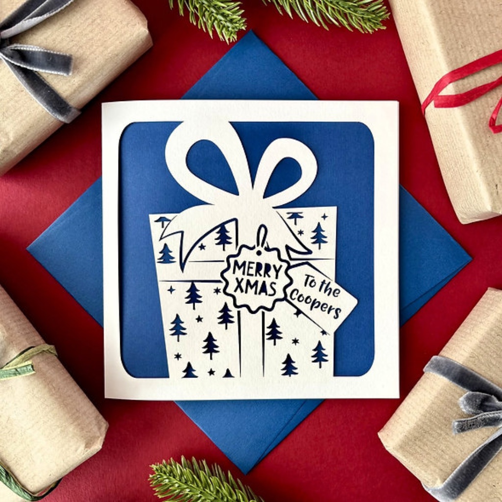 Personalised Present Christmas Card - Thumbnail 2